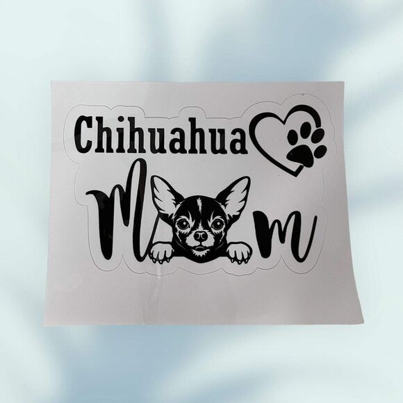 Chihuahua Mom Vinyl Decal - Cute Sticker for Trucks, Laptops, and Windows - Picture 4 of 5